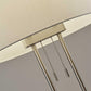 62" Silver Metal Task Floor Lamp With White Fabric Drum Shade
