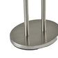 62" Silver Metal Task Floor Lamp With White Fabric Drum Shade