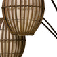 82" Bronze Three Light Tree Floor Lamp With Beige Wicker Cage Shade