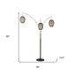 82" Bronze Three Light Tree Floor Lamp With Beige Wicker Cage Shade