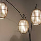 82" Bronze Three Light Tree Floor Lamp With Beige Wicker Cage Shade