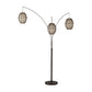 82" Bronze Three Light Tree Floor Lamp With Beige Wicker Cage Shade