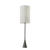 Black Nickel Finish Metal Tall White Shade Table Lamp