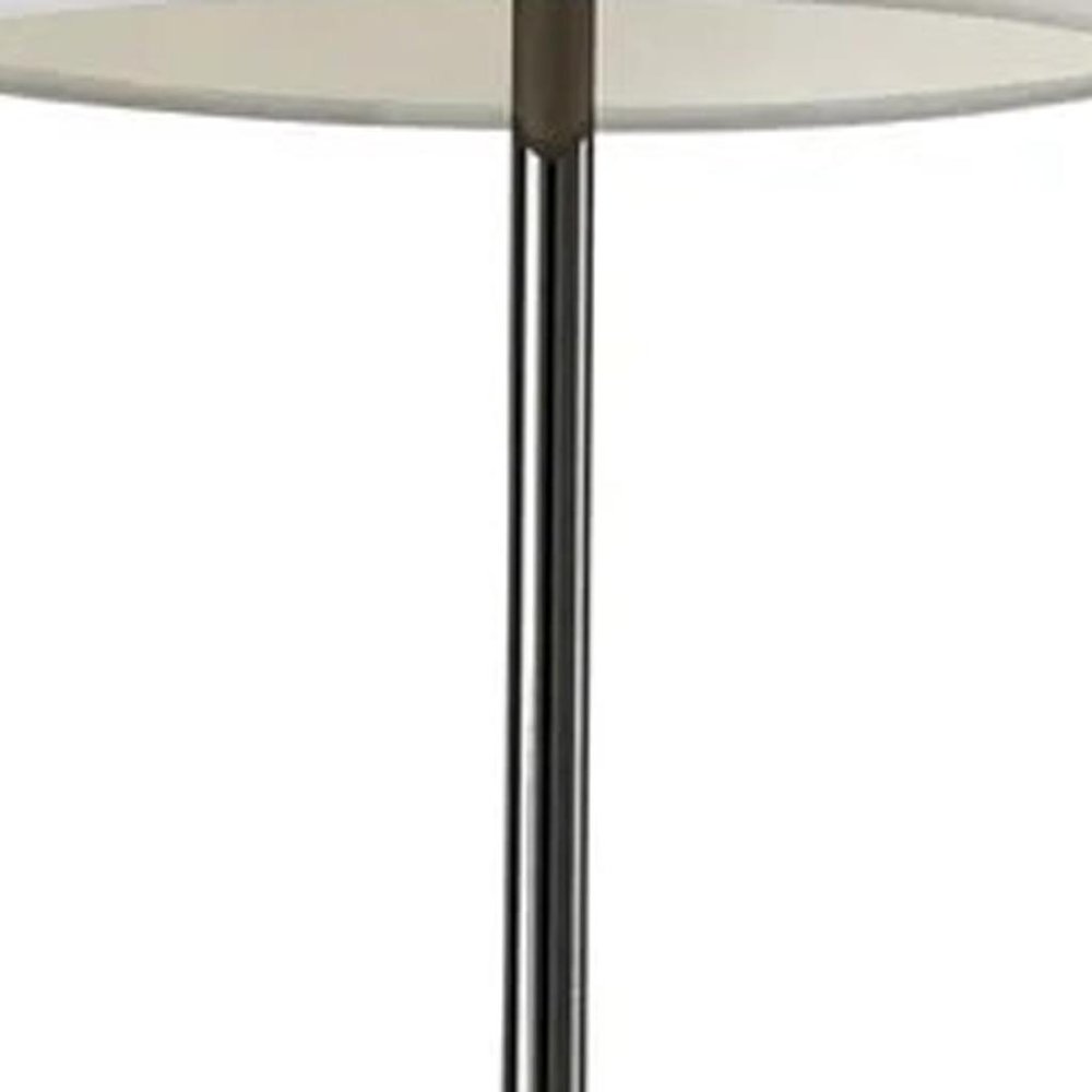 Black Nickel Finish Metal Tall White Shade Table Lamp
