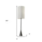 Black Nickel Finish Metal Tall White Shade Table Lamp