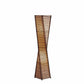 50" Black Floor Lamp With Black and Tan Twisted Cylinder Shade