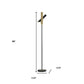 68" Black Metal LED Floor Lamp With Black Metal Cylinder Shade