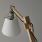 25" Natural Wood Adjustable Height Table Lamp With White Bell Shade