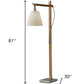61" Natural Solid Wood Task With White Cotton Shade