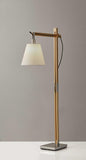 61" Natural Solid Wood Task With White Cotton Shade