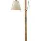 61" Natural Solid Wood Task With White Cotton Shade