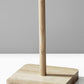 59" Natural Solid Wood Floor Lamp With White Linen Drum Shade