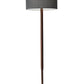 59" Natural Solid Wood Floor Lamp With White Linen Drum Shade