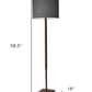 59" Natural Solid Wood Floor Lamp With White Linen Drum Shade