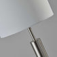 58" Silver Floor Lamp With White Fabric Drum Shade