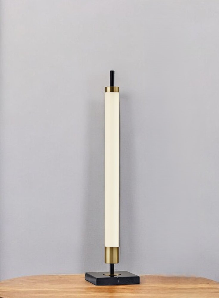 30" Black Marble Metal Standard Table Lamp