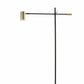 63" Black And Gold Adjustable LED Task Floor Lamp With Antiqued Brass Metal Cylinder Shade