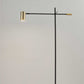 63" Black And Gold Adjustable LED Task Floor Lamp With Antiqued Brass Metal Cylinder Shade