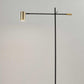 63" Black And Gold Adjustable LED Task Floor Lamp With Antiqued Brass Metal Cylinder Shade