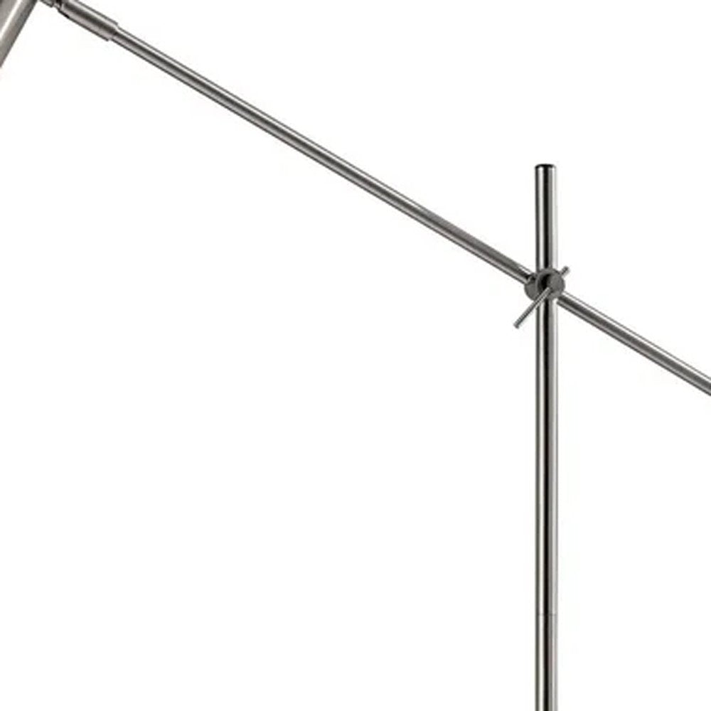63" Black And Gold Adjustable LED Task Floor Lamp With Antiqued Brass Metal Cylinder Shade
