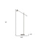 63" Black And Gold Adjustable LED Task Floor Lamp With Antiqued Brass Metal Cylinder Shade