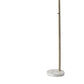 74" Brass Metal Arc Floor Lamp With Off White Linen Drum Shade