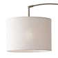74" Brass Metal Arc Floor Lamp With Off White Linen Drum Shade