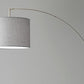 74" Silver Metal Arched Floor Lamp With Gray Linen Drum Shade
