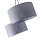 91" Silver Three Light Tree Floor Lamp With Gray Linen Drum Shade