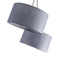 91" Silver Three Light Tree Floor Lamp With Gray Linen Drum Shade