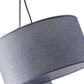 91" Silver Three Light Tree Floor Lamp With Gray Linen Drum Shade