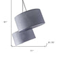 91" Silver Three Light Tree Floor Lamp With Gray Linen Drum Shade