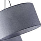 91" Silver Three Light Tree Floor Lamp With Gray Linen Drum Shade