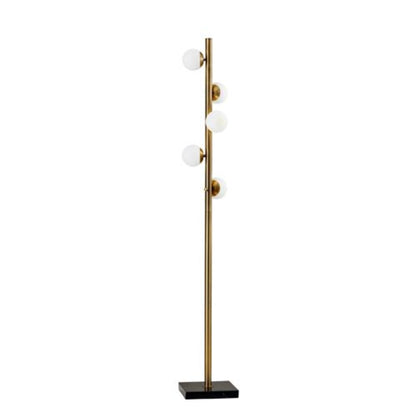 Brass Metal LED With White Glass Shade