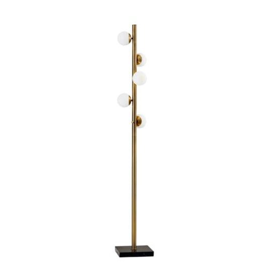 Brass Metal LED With White Glass Shade