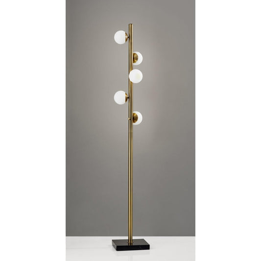 Brass Metal LED With White Glass Shade