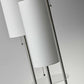 68" Silver Three Light Novelty Floor Lamp With White Linen Cylinder Shade
