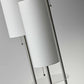68" Silver Three Light Novelty Floor Lamp With White Linen Cylinder Shade