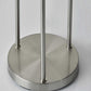 68" Silver Three Light Novelty Floor Lamp With White Linen Cylinder Shade