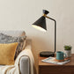 Asymmetrical Diabolo Black Metal Desk Lamp