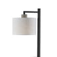 23" Gray Metal Novelty Table Lamp With White Empire Shade