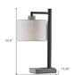 23" Gray Metal Novelty Table Lamp With White Empire Shade
