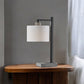 23" Gray Metal Novelty Table Lamp With White Empire Shade