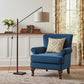 77" Beige And Black Swing Arm Floor Lamp With Beige Fabric Drum Shade
