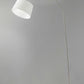 83" Silver Arc Floor Lamp With White Linen Empire Shade