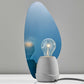 13" Gray Concrete Novelty Bedside Lamp With Aqua Novelty Shade