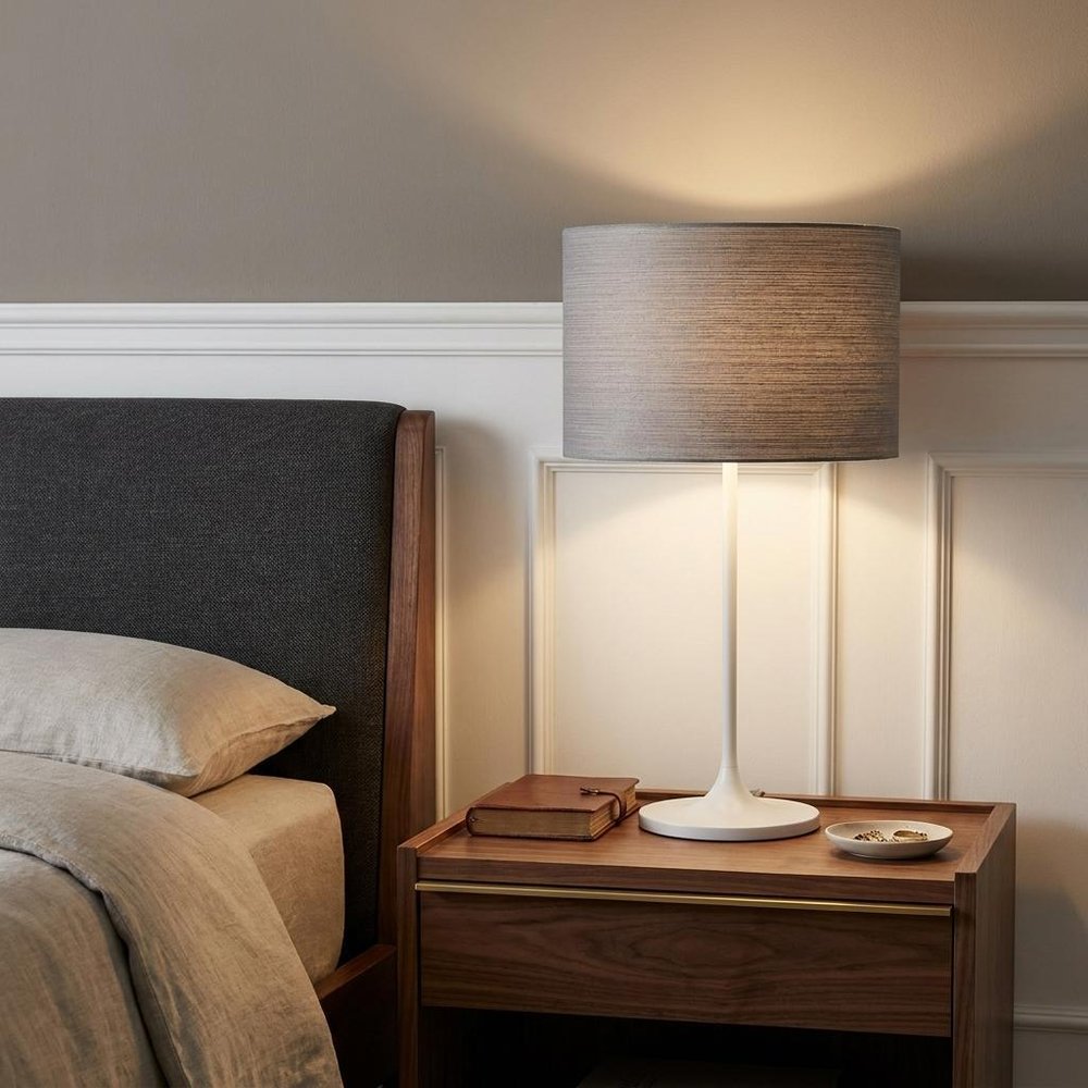 White On White Metal Table Lamp