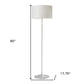 60" White Floor Lamp With White Fabric Drum Shade