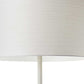 60" White Floor Lamp With White Fabric Drum Shade