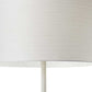 60" White Floor Lamp With White Fabric Drum Shade